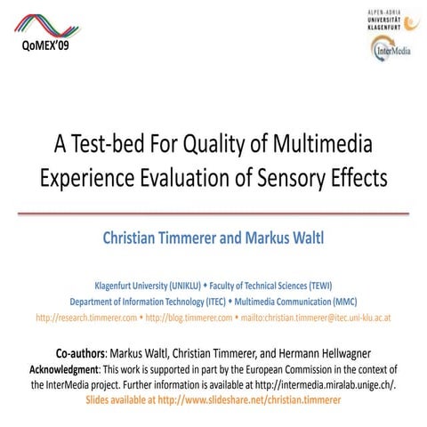 Quality of Sensory Experience (QuaSE) | PPTX