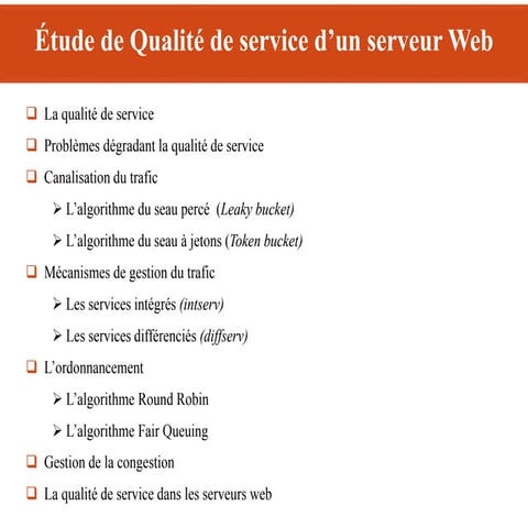 Étude de Qualité de service d’un serveur Web