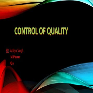 Control of Quality