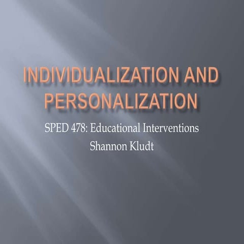 QPI Individualization And Personalization