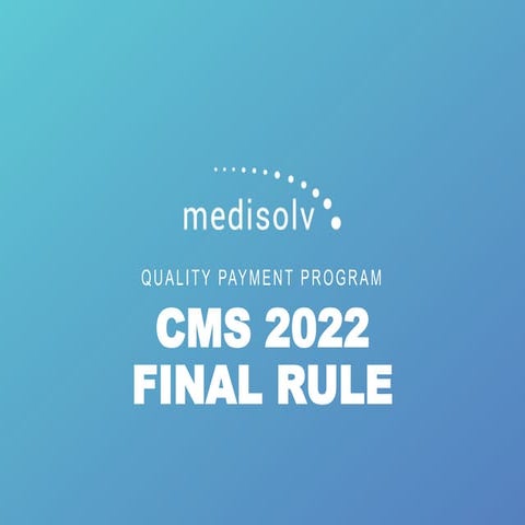 2022 QPP MIPS Final Rule
