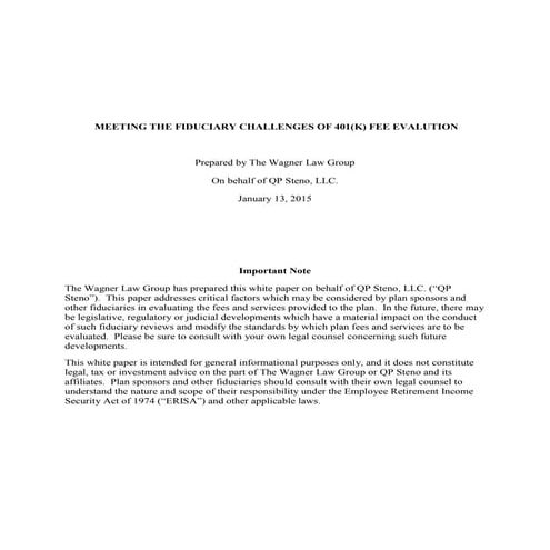 What Plan Fiduciaries can Expect with 404(a)(5) Disclosures | PDF