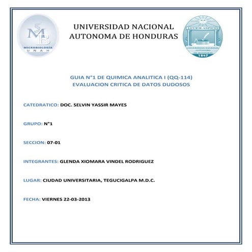 Evaluacion Critica de Datos Dudosos - QQ Analitica UNAH