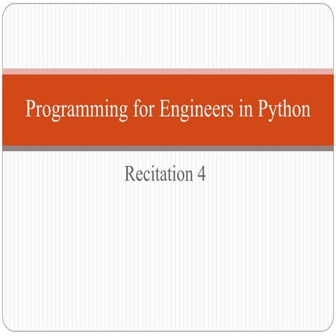 Programming for engineers in python