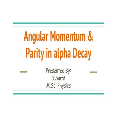 Angular Momentum & Parity in Alpha decay