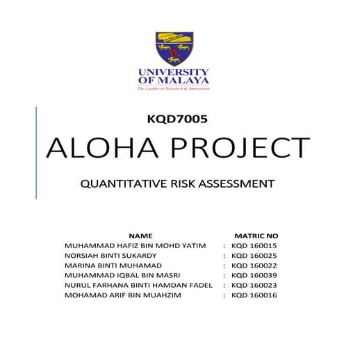 ALOHA PROJECT: METHANOL | PDF