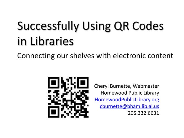 Successfully Using QR Codes in Libraries