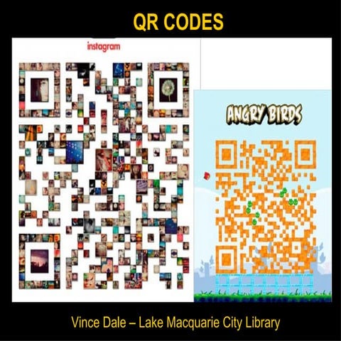 QR codes : Vince Dale 10 slides in 5 minutes