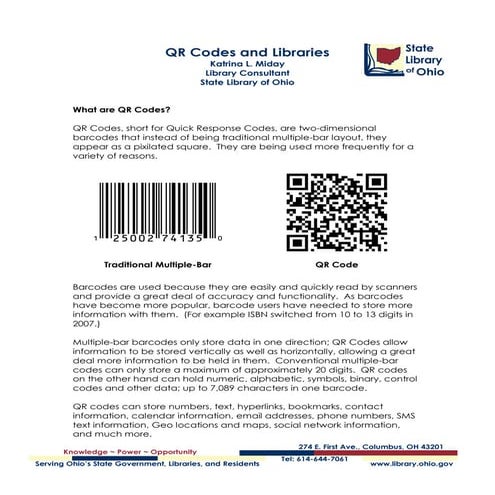 Qr codes and libraries