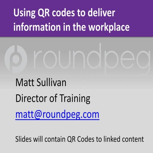 Qr codes for Trainers | PPT