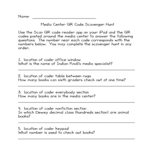 Qr Code Scavenger Hunt