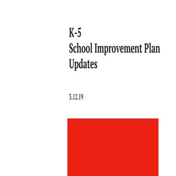 Elementary SIP Mid-year Update - March 12, 2019