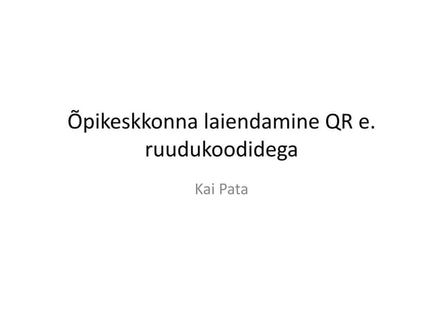 Qr koodidega