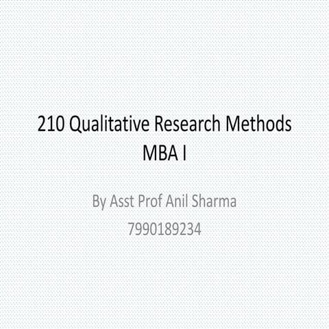 Qualitative Research Methods