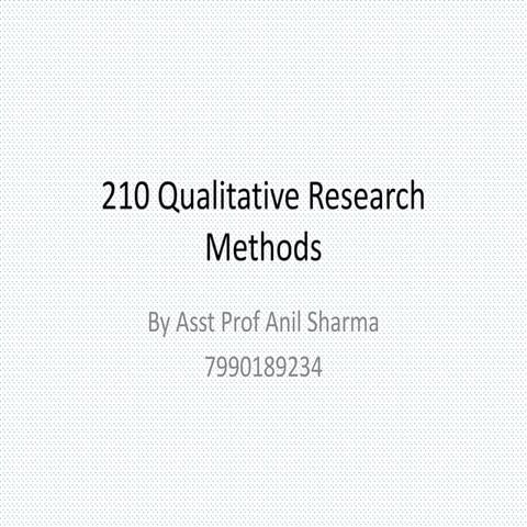 Qualitative Research Methods