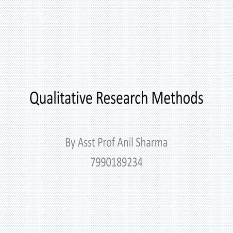 Qualitative Research Methods