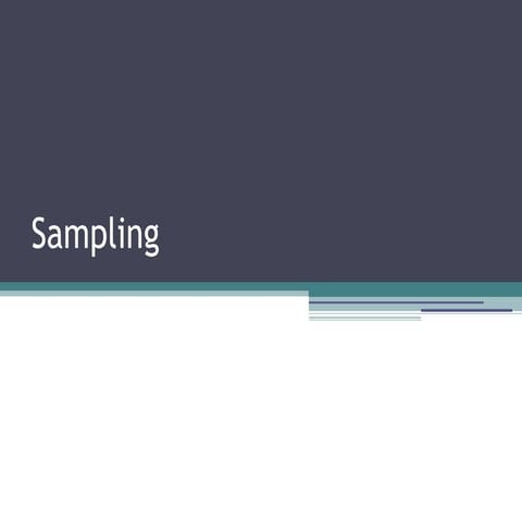 How to do sampling?