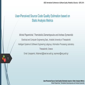 User-Perceived Source Code Quality Estimation based on Static Analysis ...