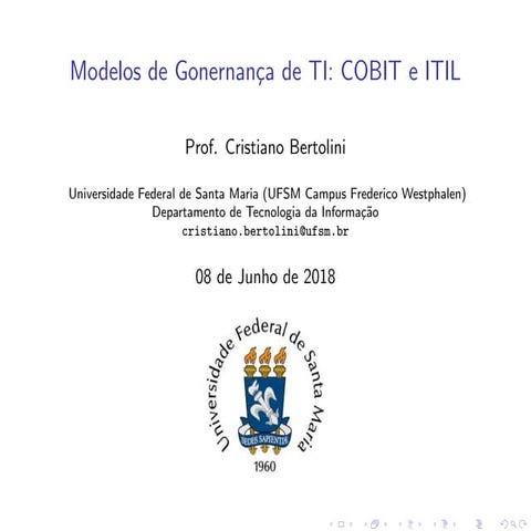 Modelos de Governança de TI: COBIT e ITIL | PDF