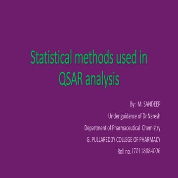 statistical tools used in qsar analysis