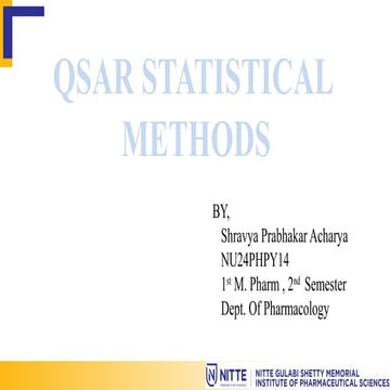 QSAR Statistical Method strictural activity relationship.pptx