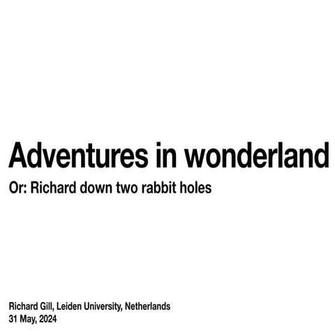 Richard's entangled aventures in wonderland