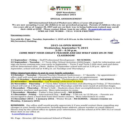 QSIP Newsletter: September 2015