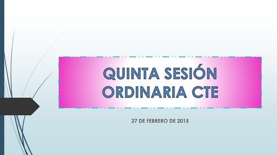 Quinta Sesión Ordinaria CTE