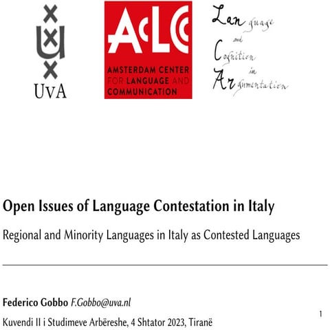 Open Issues of Language Contestation in Italy
