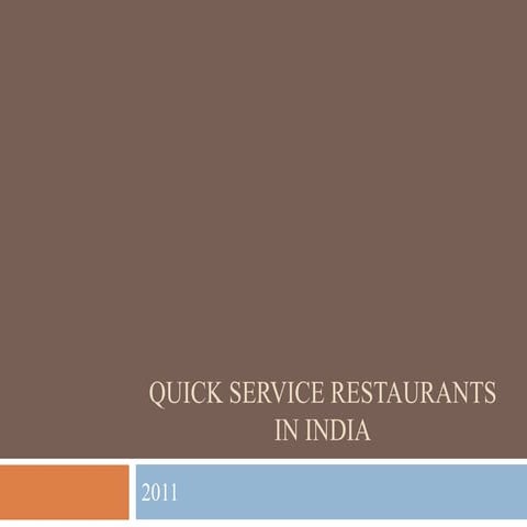 Quick Service Restaurants in India
