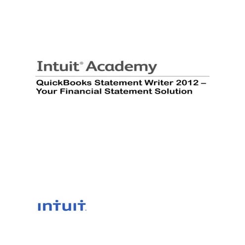 QuickBooks Statement Writer 2012 | PDF