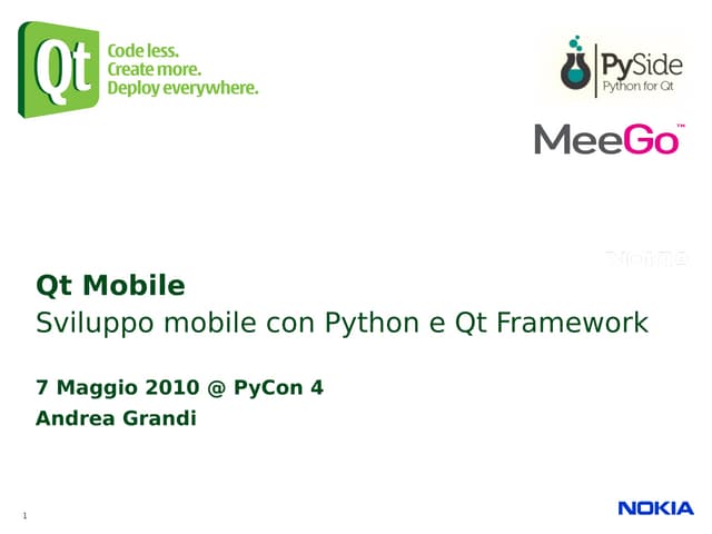 Qt mobile PySide bindings