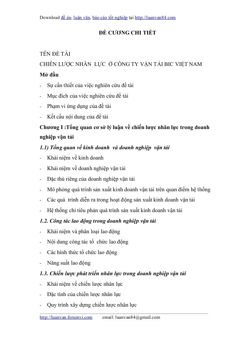 Đề cương chi tiết Luận văn tốt nghiệp - SlideShare