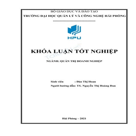 Khóa luận quản trị doanh nghiệp.