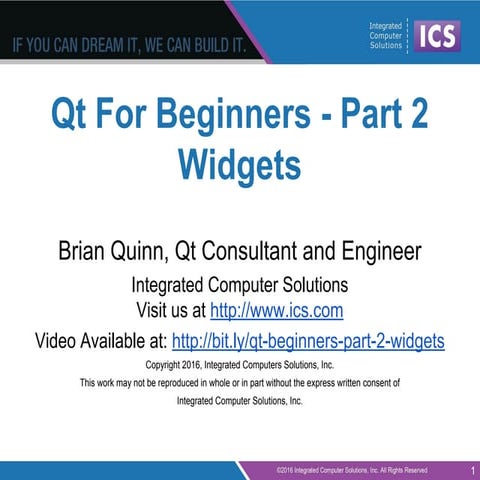 Qt for beginners part 2 widgets | PPT
