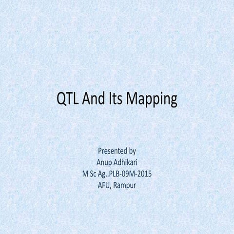 Qtl and its mapping