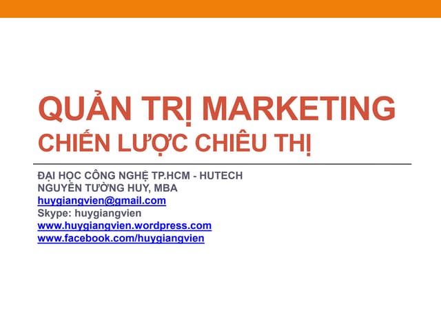 Quản trị marketing - Chiến lược chiêu thị