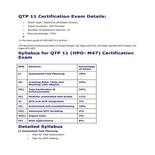 Qtp 11 notes | PDF