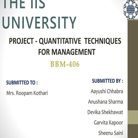 Quantitative Techniques project ppt