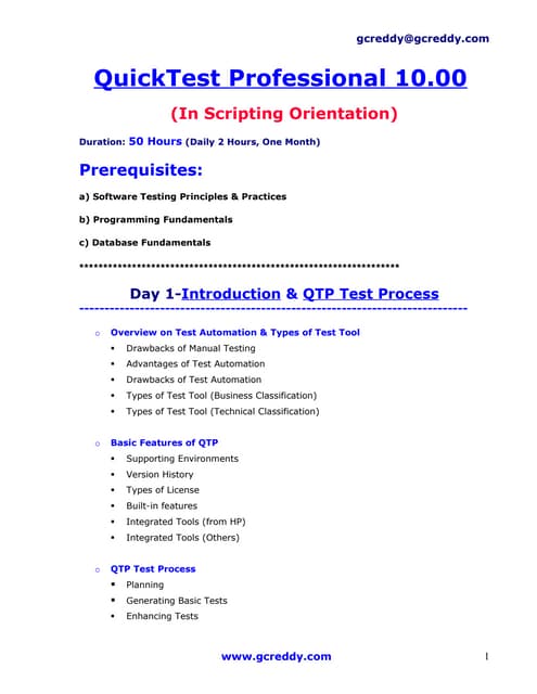 Qtp training in hyderabad