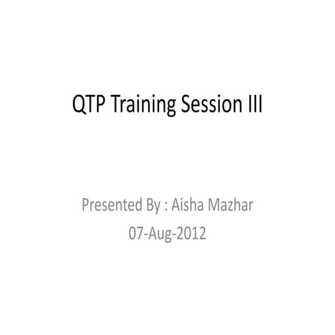 Qtp training session III
