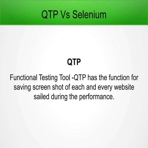 QTP Vs Selenium Tool 