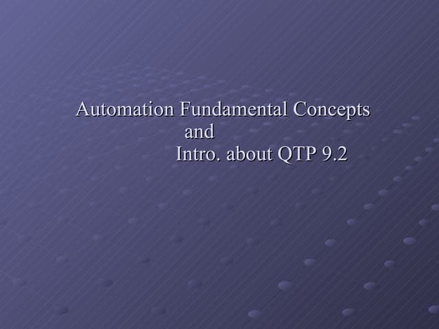 Qtp with descriptive programming