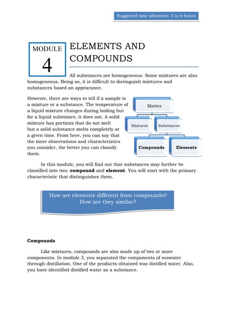 Qtr 1 module 4 elements & compounds