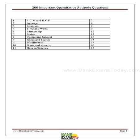 Quantitative Aptitude Shortcut tricks | PDF