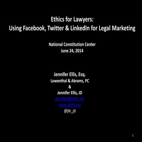 Social Media Marketing and Ethics for Lawyers in 2014
