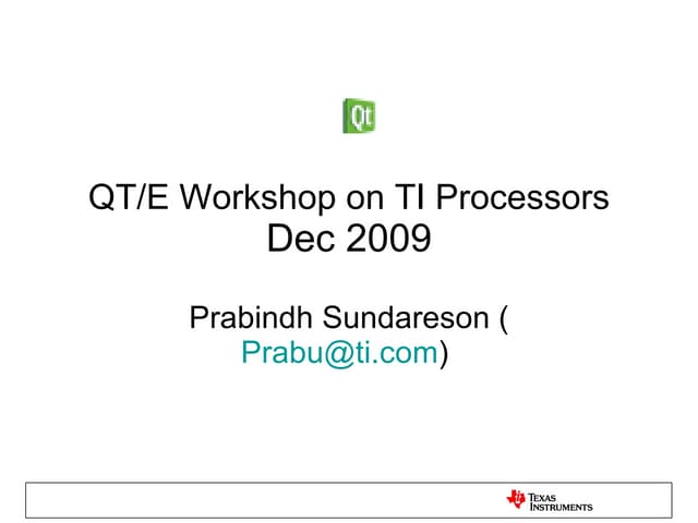 Qt Programming on TI Processors