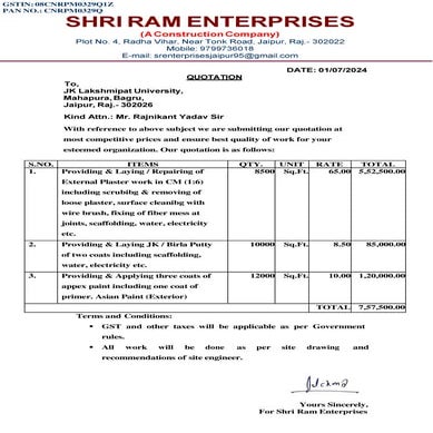 This is a quotation presented by various firms | PDF