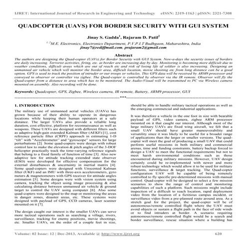 Quadcopter (uavs) for border security with gui system