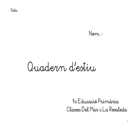 Quadern d'estiu 1r ep